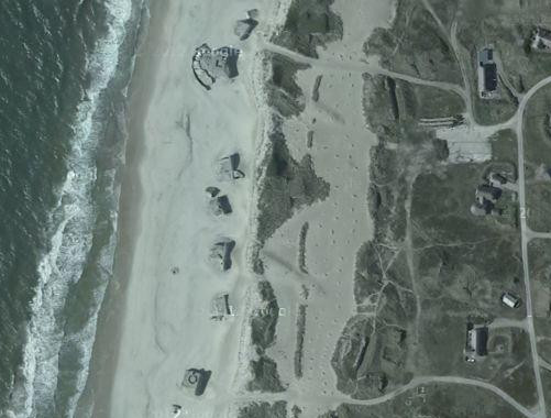 Los b�nkeres nazis de las playas de Kryle en los mapas de Turismo Google